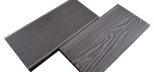 Deep wood grain decking boards with round hole