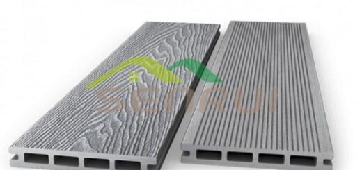 High quality grey 3d deep embossed wpc decking flooring