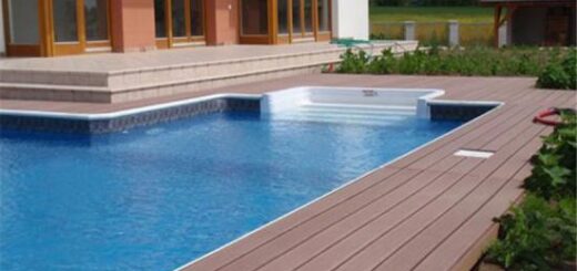 Waterproof round hole hollow wpc decking board