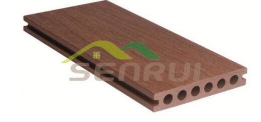 Wood plastic composite co-extruded round hole decking