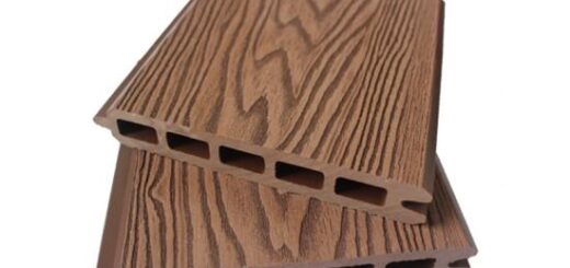 WPC fence embossing wood grain board both two side