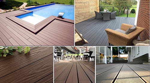 Different types of wood plastic composite decking