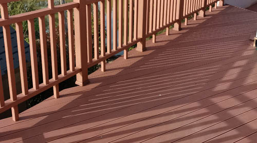 Wood plastic composite flooring