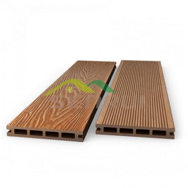 China technology 3d embossing capped wpc decking