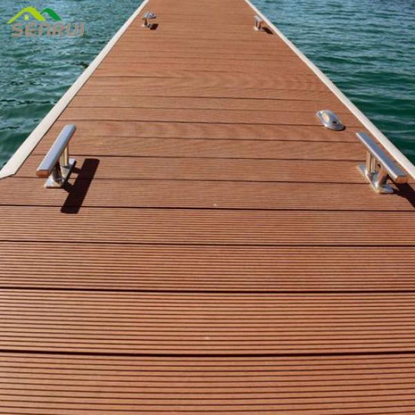 Colorful wood plastic composite pool decking