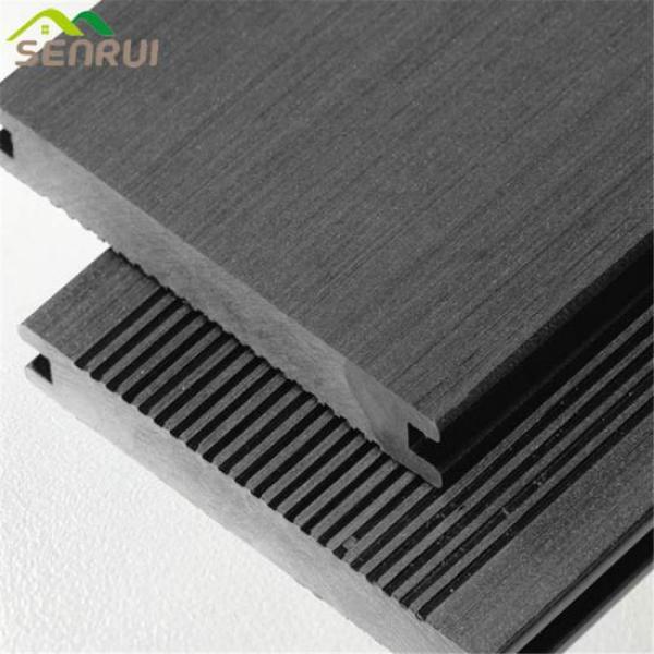Solid outdoor plastic wood decking dark gray color
