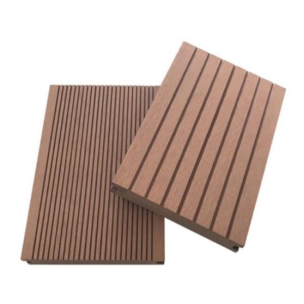 Swimming pool exterior wood composite solid ecking