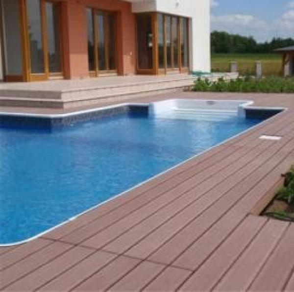 Waterproof round hole hollow wpc decking board