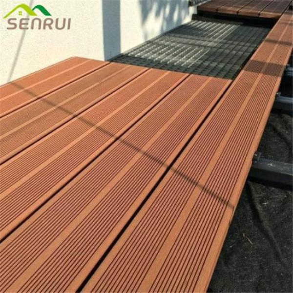 Wood grain wpc decking composite patio deck