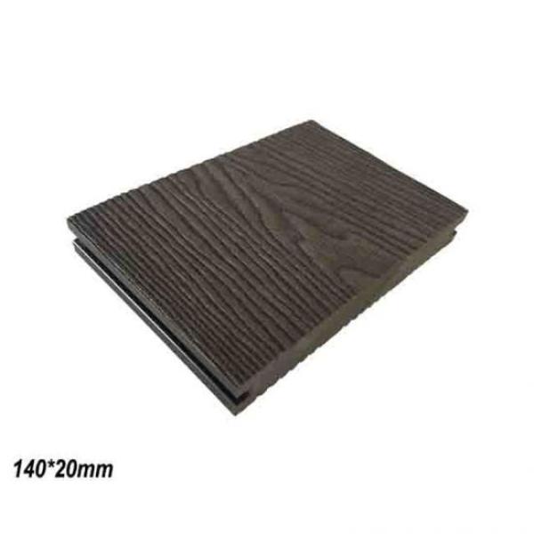 Decking composto de grão de madeira maciça de plástico de madeira140*20mm