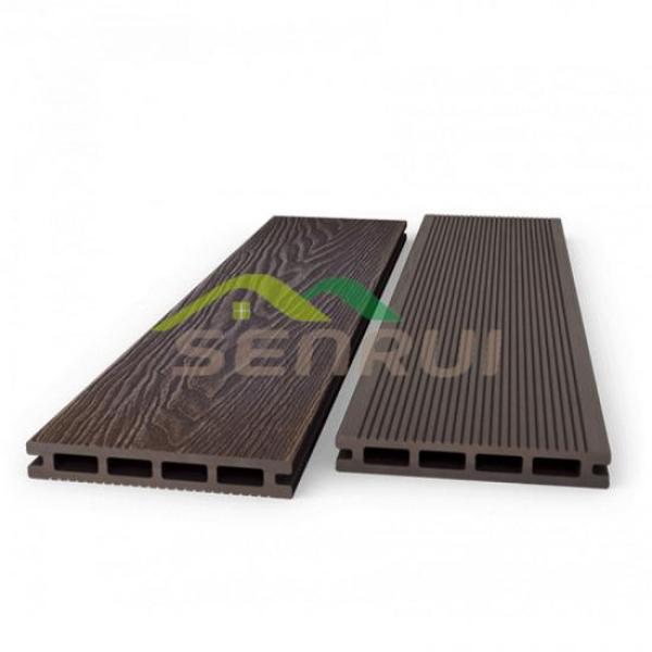 WPC composite wood grain decking plank