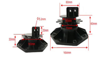 Composite decking adjustable support feet