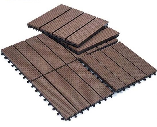 WPC interlocking easy tile patio deck tiles