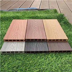 Deep wood grain decking boards with round hole