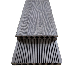 Textured wood grain decking with round hole