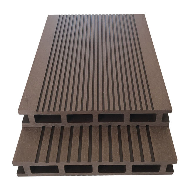 Hollow plastic composite outdoor flooring