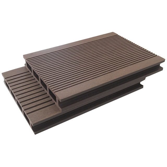 Hollow plastic composite outdoor flooring