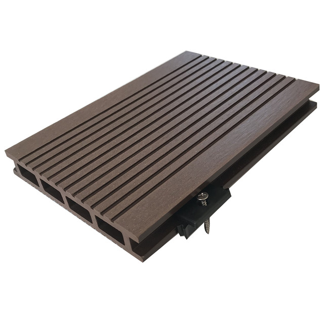 Hollow plastic composite outdoor flooring