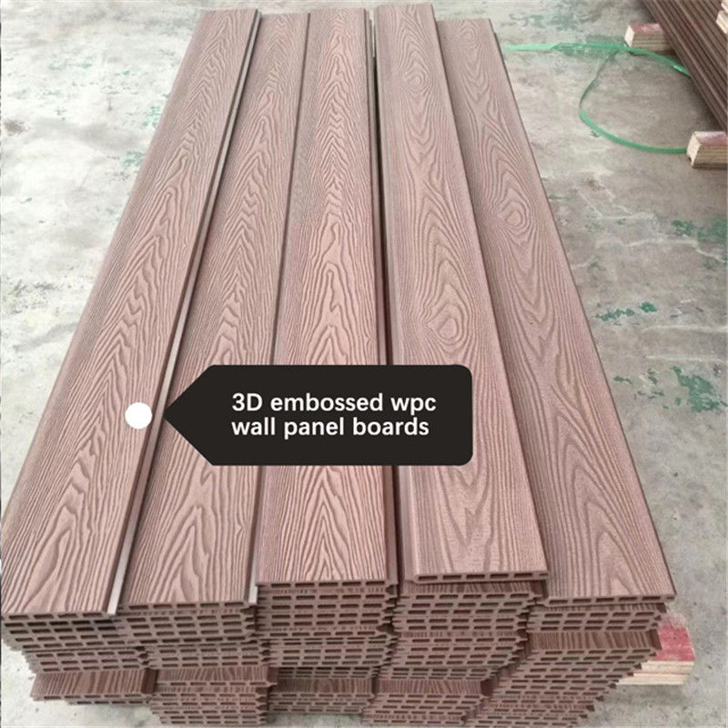 WPC fence embossing wood grain board both two side