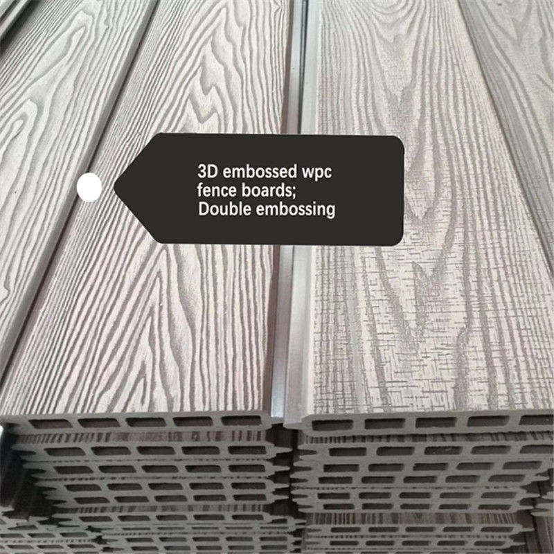 WPC fence embossing wood grain board both two side