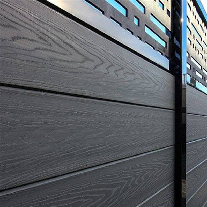 WPC fence embossing wood grain board both two side