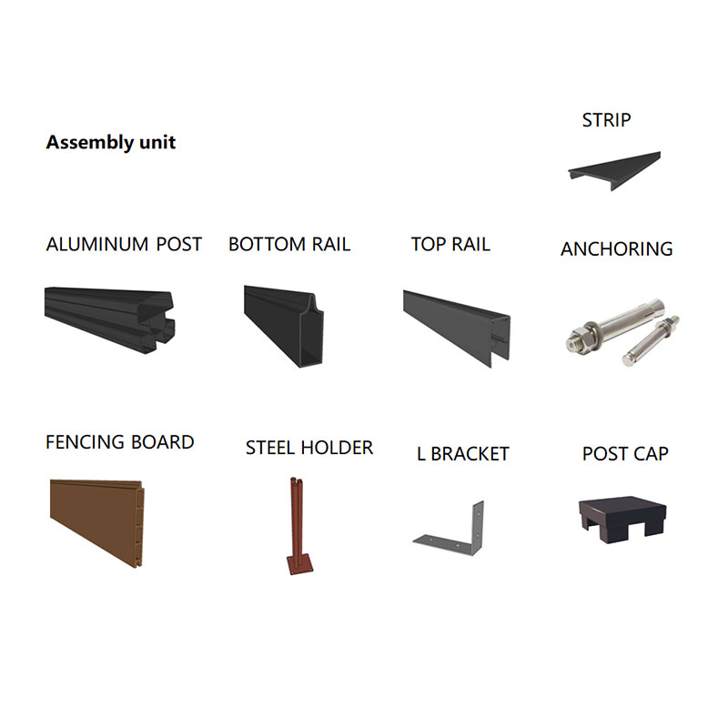 Aluminum post of wpc fence panel