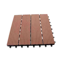 Interlocking outdoor patio wpc decking tiles in red