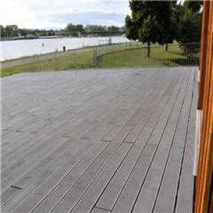 Solid outdoor plastic wood decking dark gray color