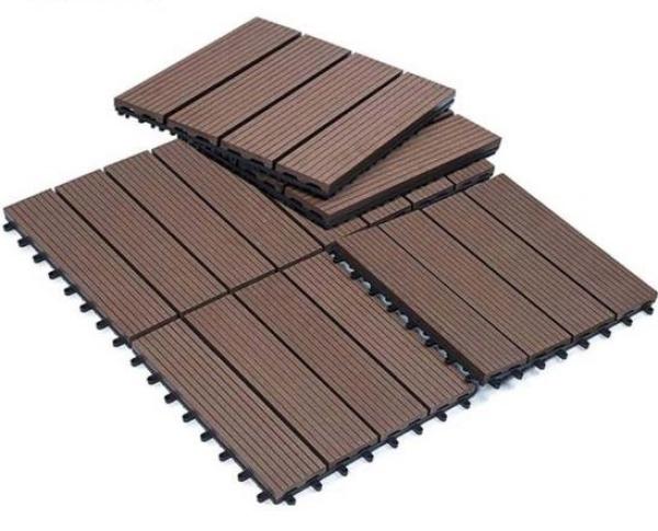WPC interlocking easy tile patio deck tiles